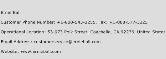 Ernie Ball Phone Number Customer Service