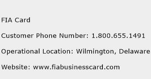 FIA Card Phone Number Customer Service