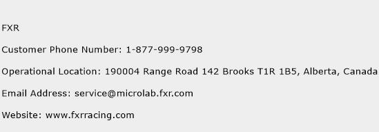 FXR Phone Number Customer Service