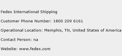 Fedex International Shipping Phone Number Customer Service
