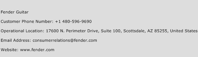 Fender Guitar Phone Number Customer Service