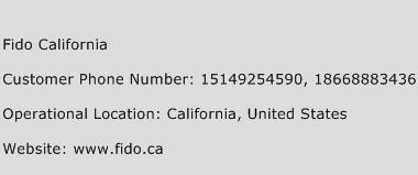 Fido California Phone Number Customer Service