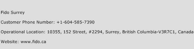 Fido Surrey Phone Number Customer Service