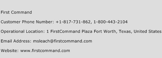 First Command Phone Number Customer Service