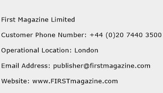 First Magazine Limited Phone Number Customer Service