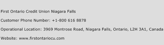 First Ontario Credit Union Niagara Falls Phone Number Customer Service