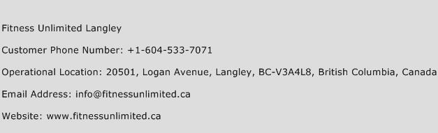 Fitness Unlimited Langley Phone Number Customer Service