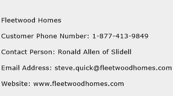 Fleetwood Homes Phone Number Customer Service