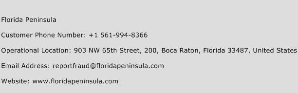 Florida Peninsula Phone Number Customer Service