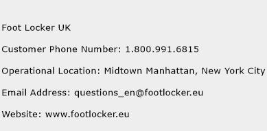 Foot Locker UK Phone Number Customer Service