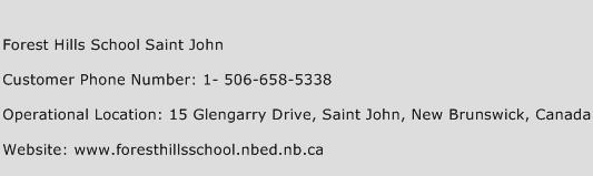 Forest Hills School Saint John Phone Number Customer Service