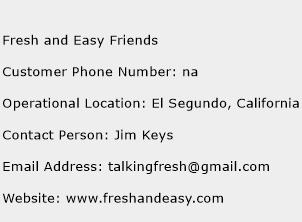 Fresh and Easy Friends Phone Number Customer Service
