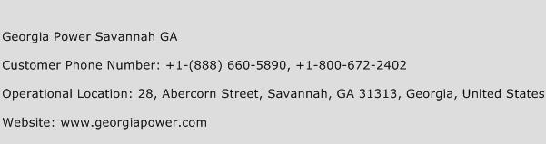 Georgia Power Savannah GA Phone Number Customer Service