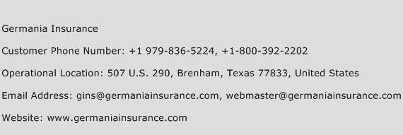 Germania Insurance Phone Number Customer Service