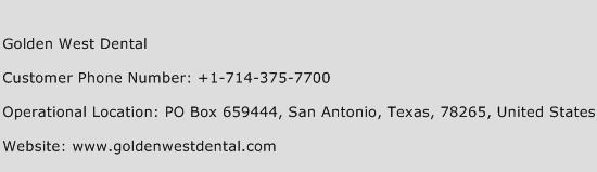 Golden West Dental Phone Number Customer Service