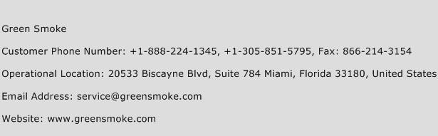 Green Smoke Phone Number Customer Service