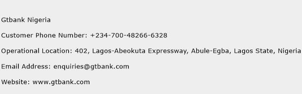 Gtbank Nigeria Phone Number Customer Service