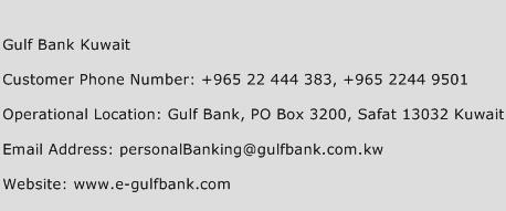 Gulf Bank Kuwait Phone Number Customer Service
