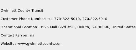Gwinnett County Transit Phone Number Customer Service