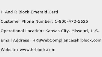 H And R Block Emerald Card Phone Number Customer Service