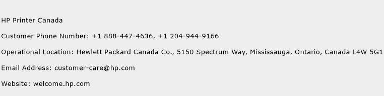 HP Printer Canada Phone Number Customer Service