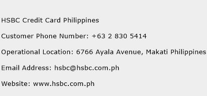 HSBC Credit Card Philippines Phone Number Customer Service