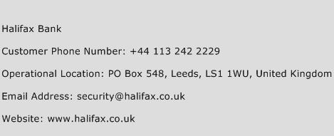 Halifax Bank Phone Number Customer Service