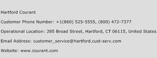 Hartford Courant Phone Number Customer Service
