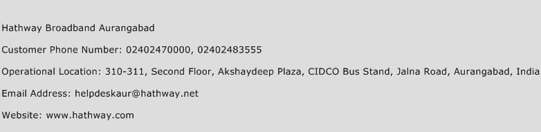 Hathway Broadband Aurangabad Phone Number Customer Service