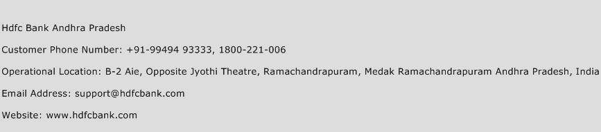 Hdfc Bank Andhra Pradesh Phone Number Customer Service