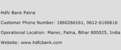 Hdfc Bank Patna Phone Number Customer Service