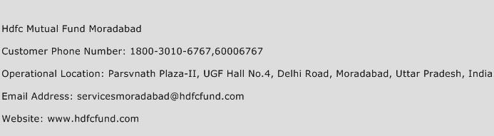 Hdfc Mutual Fund Moradabad Phone Number Customer Service