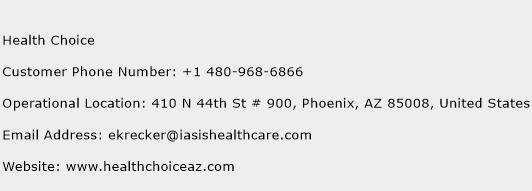Health Choice Phone Number Customer Service