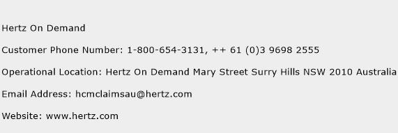 Hertz On Demand Phone Number Customer Service