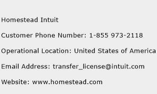Homestead Intuit Phone Number Customer Service