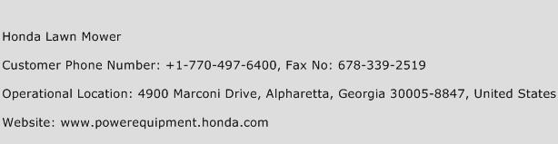 Honda Lawn Mower Phone Number Customer Service