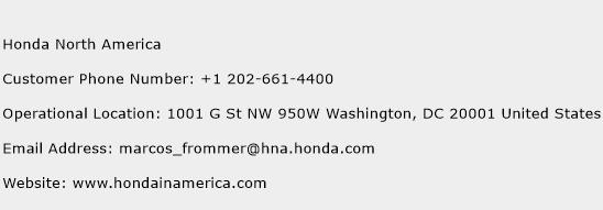 Honda North America Phone Number Customer Service