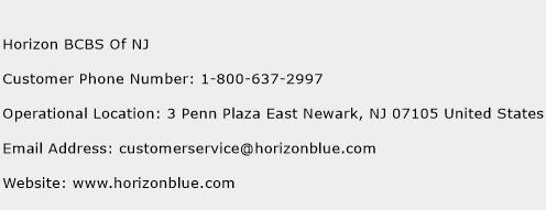 Horizon BCBS Of NJ Phone Number Customer Service
