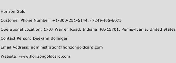 Horizon Gold Phone Number Customer Service