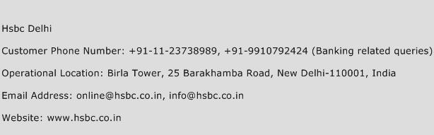 Hsbc Delhi Phone Number Customer Service