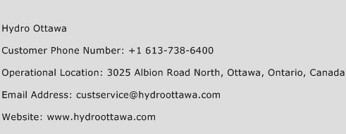 Hydro Ottawa Phone Number Customer Service