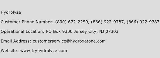 Hydrolyze Phone Number Customer Service