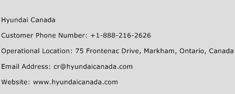 Hyundai Canada Phone Number Customer Service