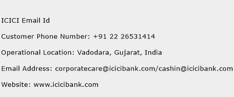 ICICI Email Id Phone Number Customer Service