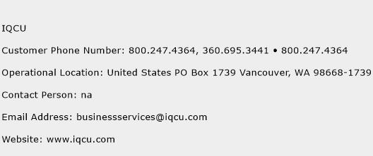 IQCU Phone Number Customer Service