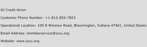 IU Credit Union Phone Number Customer Service