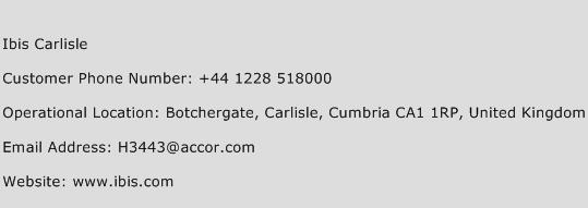 Ibis Carlisle Phone Number Customer Service