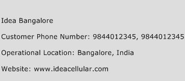 Idea Bangalore Phone Number Customer Service