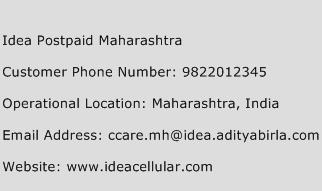 Idea Postpaid Maharashtra Phone Number Customer Service