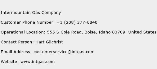 Intermountain Gas Company Phone Number Customer Service